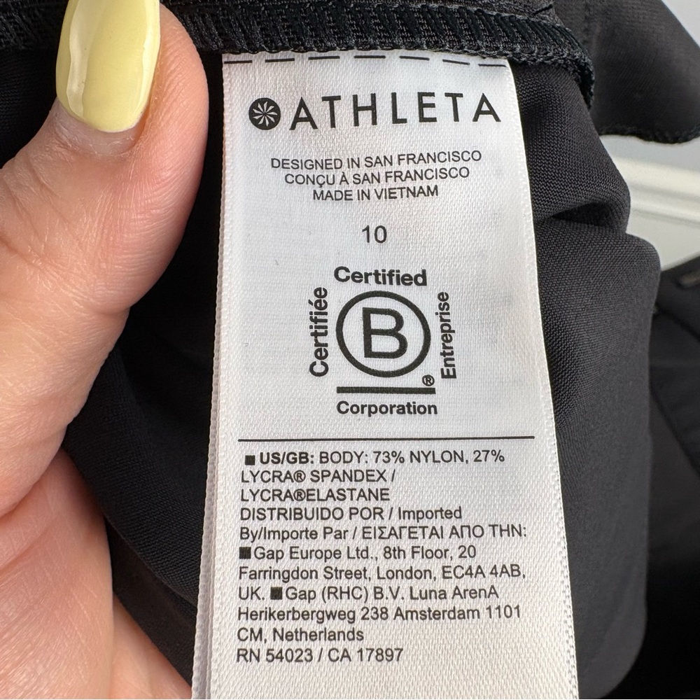 Athleta Stellar Trouser Black Slim Fit Work Pants Stretch Women 10 - Picture 9 of 11